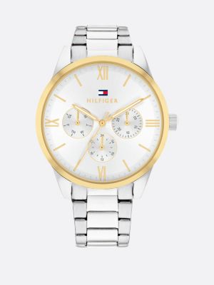 silver rose gold-plated stainless steel watch for women tommy hilfiger