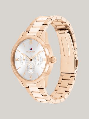 gold stainless steel sliding buckle watch for women tommy hilfiger