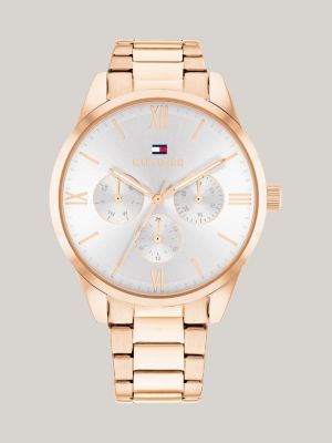 gold stainless steel sliding buckle watch for women tommy hilfiger