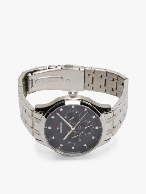 silver blue dial stainless steel watch for women tommy hilfiger