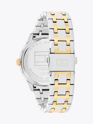 multi two-tone gold-plated bracelet watch for women tommy hilfiger