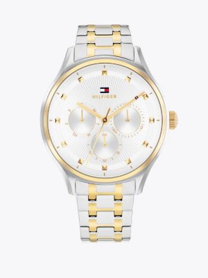 Two Tone Gold Plated Bracelet Watch Multi Tommy Hilfiger