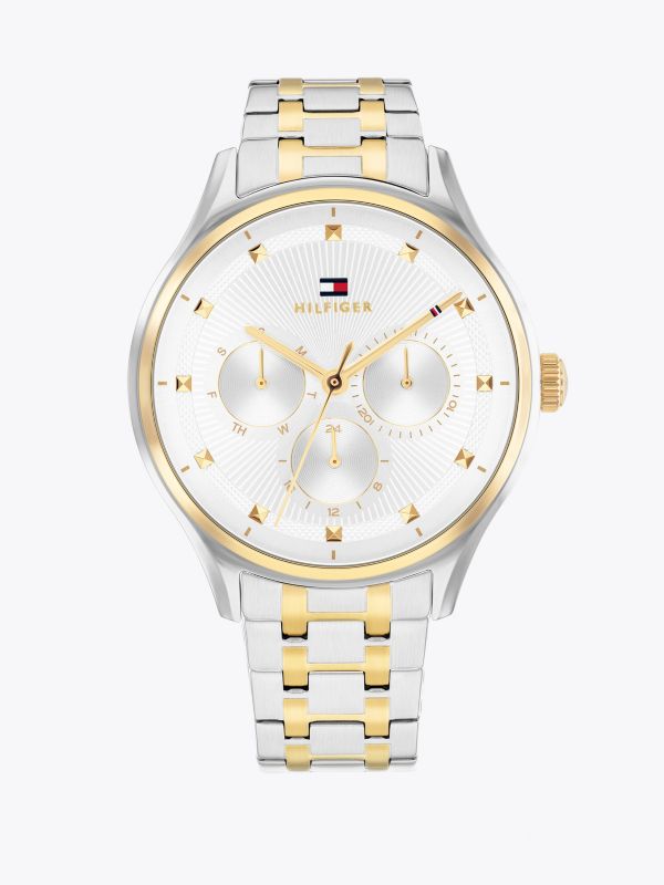 Two-Tone Gold-Plated Bracelet Watch — Multi