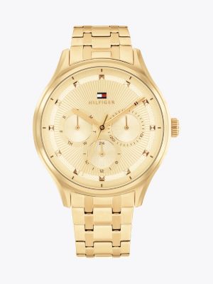 orologio in acciaio placcato oro a ioni gold da donne tommy hilfiger