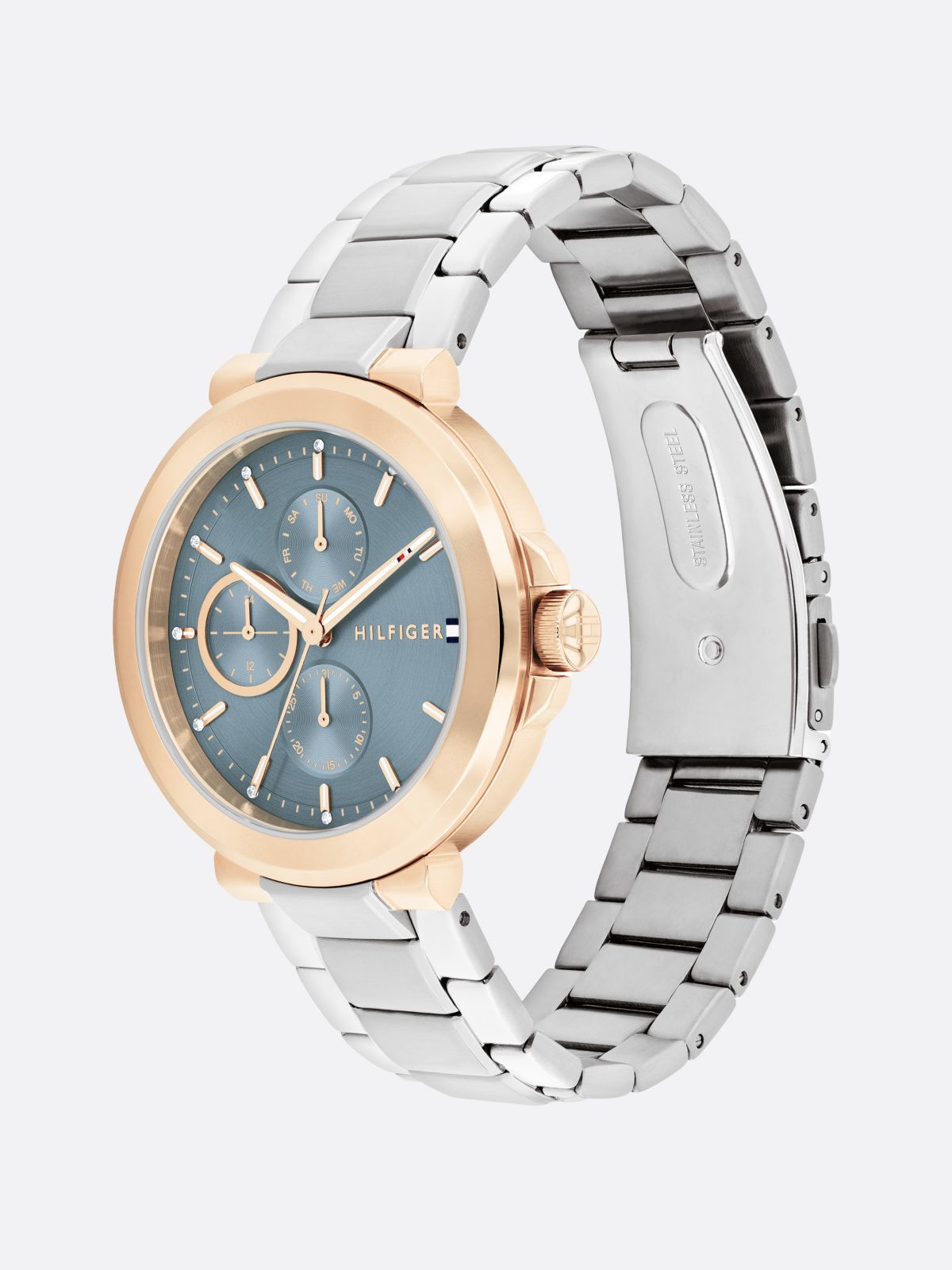 Stainless Steel Blue Dial Bracelet Watch — Multi
