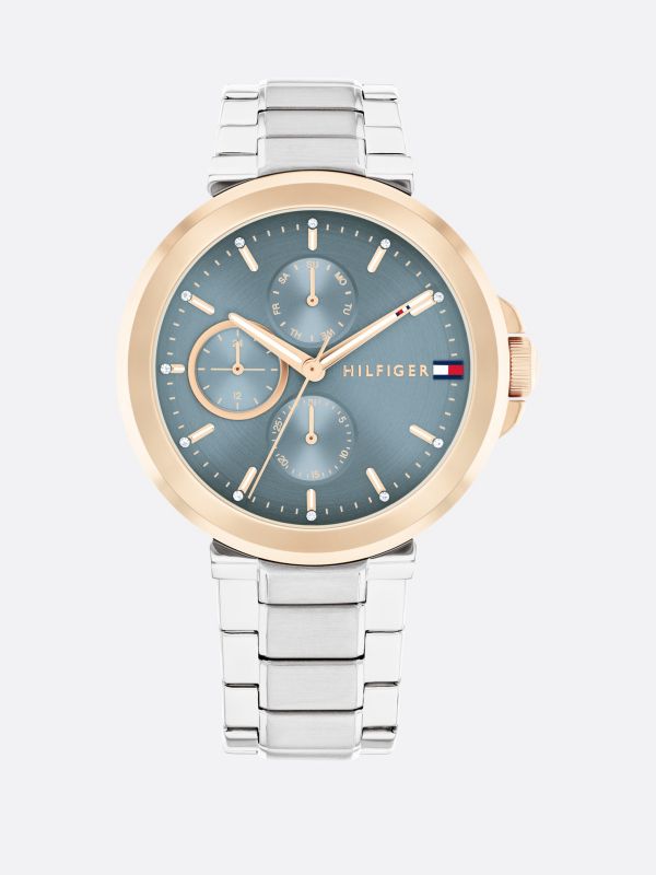 Stainless Steel Blue Dial Bracelet Watch — Multi