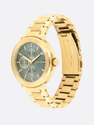 gold stainless steel chain-link strap watch for women tommy hilfiger