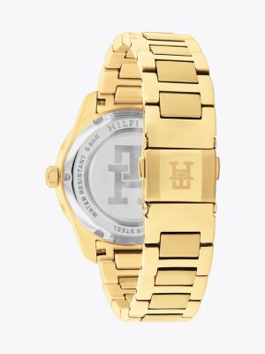 gold gold-plated crystal-embellished watch for women tommy hilfiger