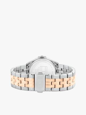 multi two-tone rose gold-plated bracelet watch for women tommy hilfiger