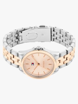 multi two-tone rose gold-plated bracelet watch for women tommy hilfiger