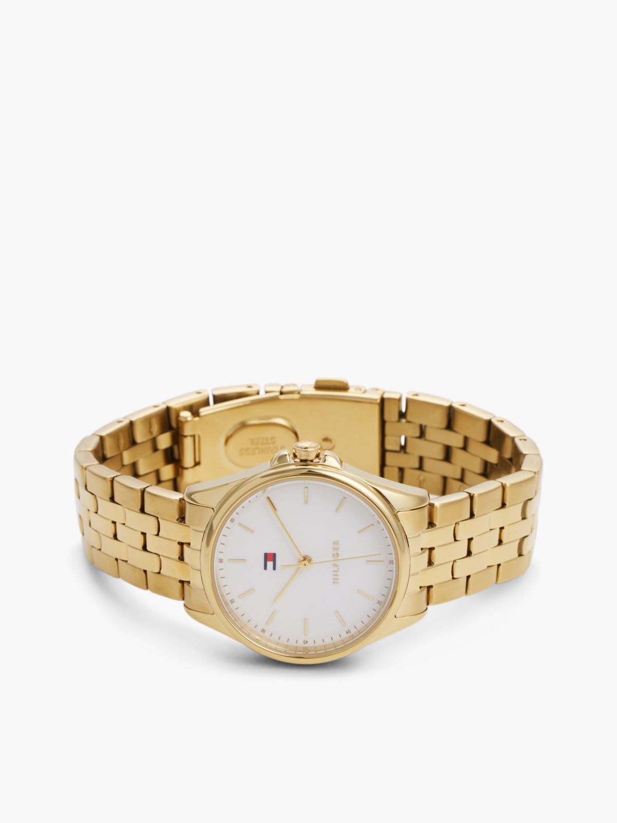 Ionic Gold-Plated White Dial Bracelet Watch — Gold