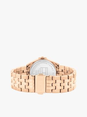 goud roséverguld horloge met schakelband voor dames - tommy hilfiger