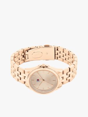 montre bracelet en acier inoxydable or rose or pour femmes tommy hilfiger