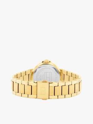 gold blush dial gold-plated chain-link watch for women tommy hilfiger