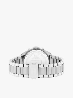 silver taupe dial sub-counter watch for women tommy hilfiger