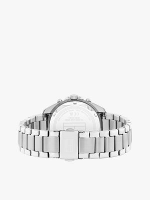 silver green dial sub-counter watch for women tommy hilfiger