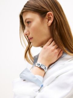 Stainless Steel Square Dial Bracelet Watch — Silver 4