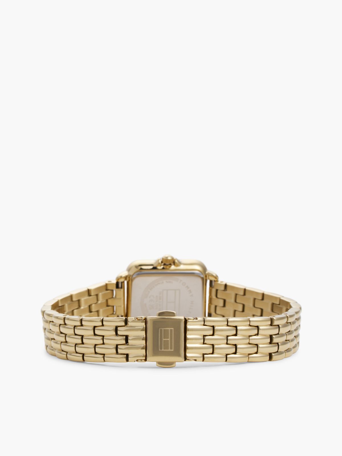Rectangular Dial Gold-Plated Chain-Link Watch — Gold