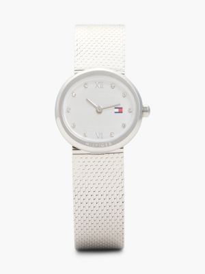 silver armbanduhr aus edelstahl für damen - tommy hilfiger