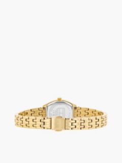 Square White Dial Gold-Plated Chain-Link Watch — Gold 2