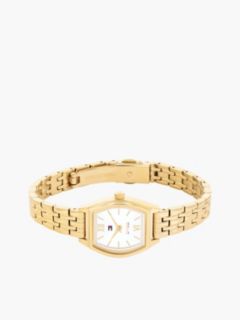 Square White Dial Gold-Plated Chain-Link Watch — Gold 3
