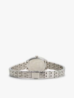 Square White Dial Stainless Steel Chain-Link Watch — Silver 2