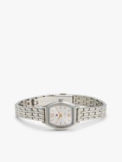 Square White Dial Stainless Steel Chain-Link Watch — Silver 3