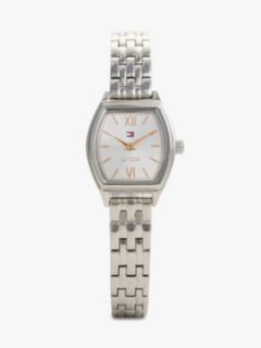 Square White Dial Stainless Steel Chain-Link Watch — Silver 1