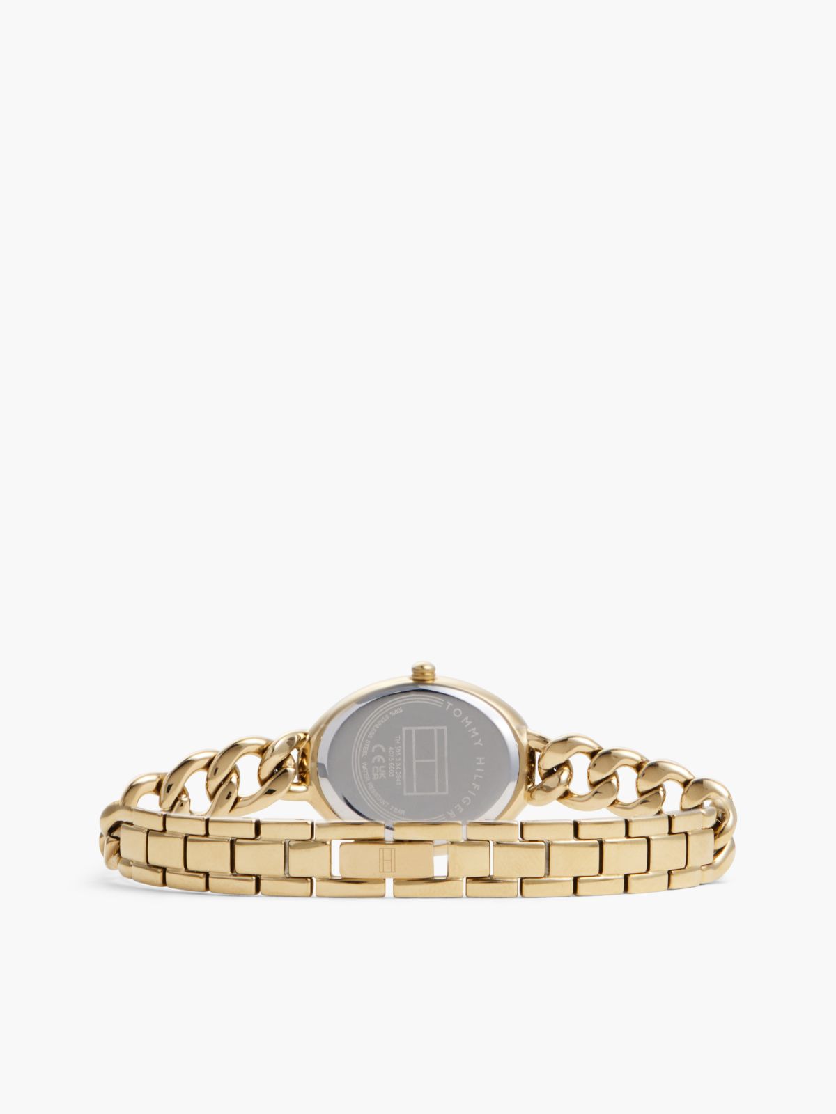 Green Oval Dial Gold-Plated Bracelet Watch — Gold