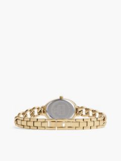 Green Oval Dial Gold-Plated Bracelet Watch — Gold 2