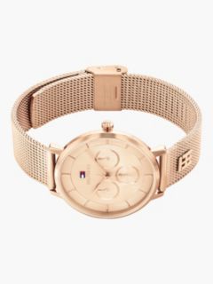 TH Monogram Rose Gold-Plated Mesh Strap Watch — Gold 3
