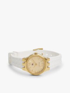 White Silicone Strap Gold-Plated Watch — White 3