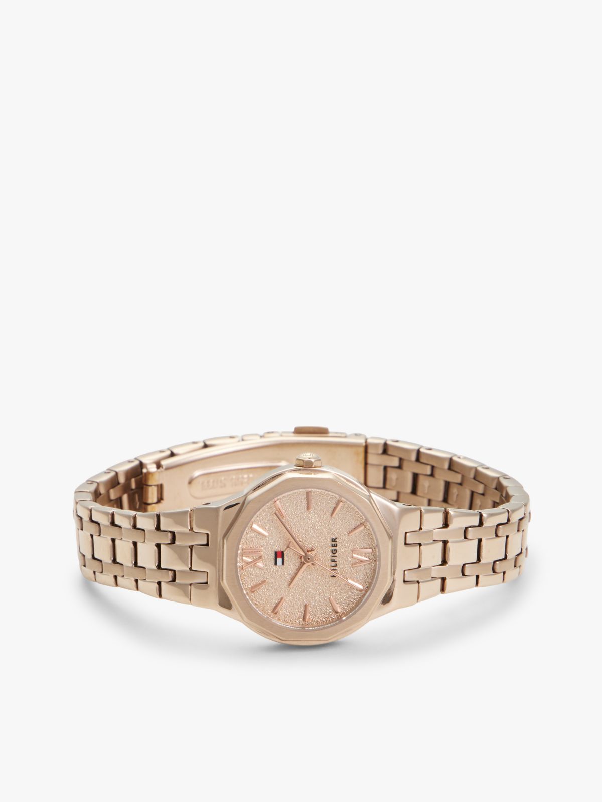 Carnation Gold-Plated Frosted Dial Chain-Link Watch — Gold