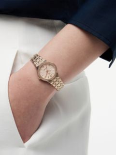 Carnation Gold-Plated Frosted Dial Chain-Link Watch — Gold 4