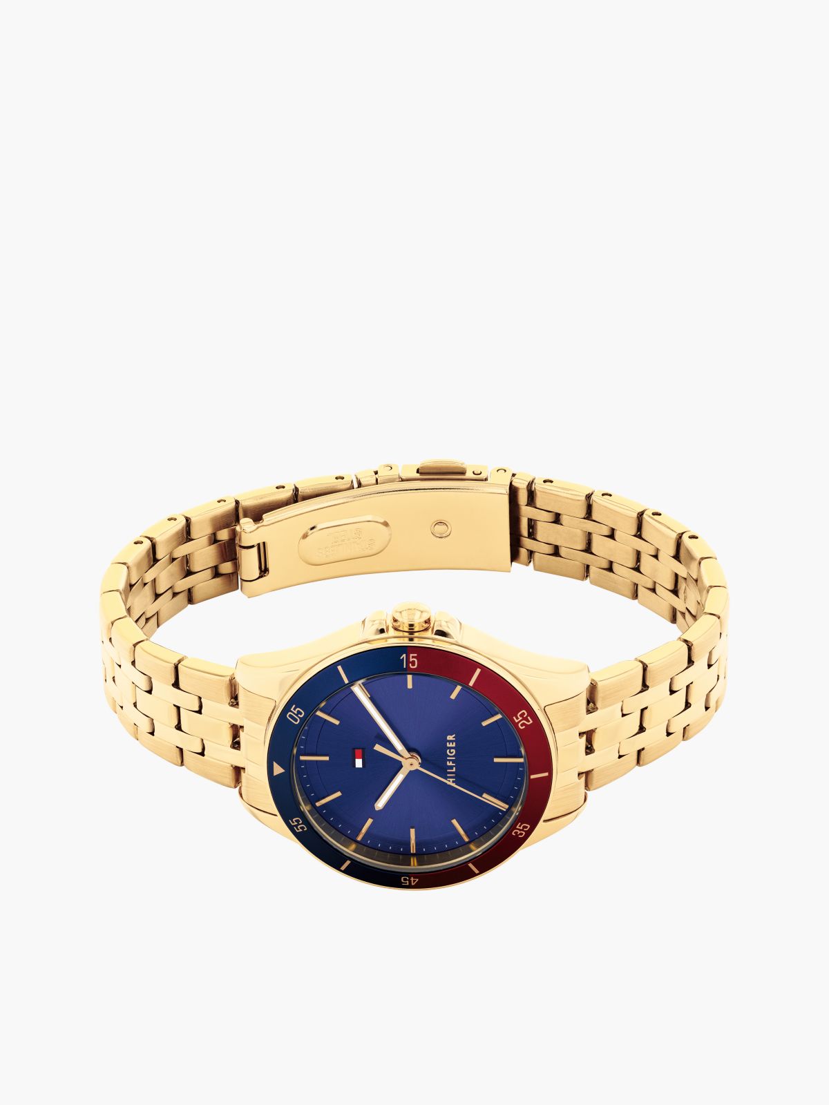 Signature Bezel Gold-Plated Chain-Link Watch — Gold