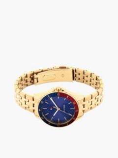 Signature Bezel Gold-Plated Chain-Link Watch — Gold 3