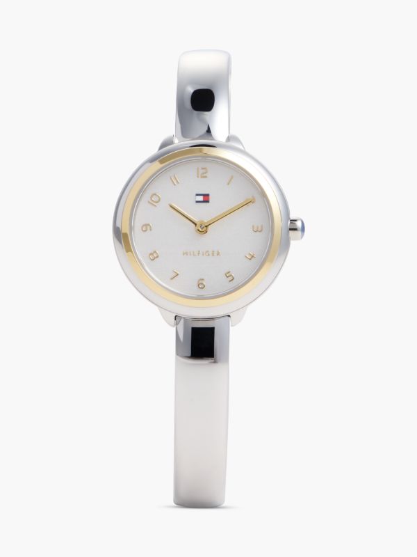 Stainless Steel Bangle Watch — Silver
