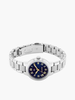 Blue Dial Stainless Steel Chain-Link Watch — Silver 3