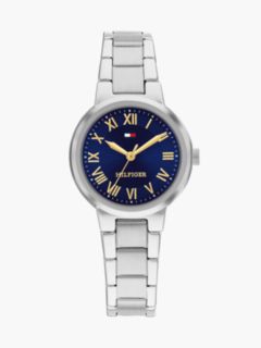 Blue Dial Stainless Steel Chain-Link Watch — Silver 1