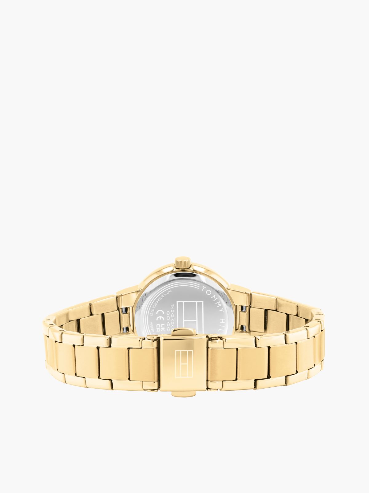 Gold-Plated Champagne Dial Chain-Link Watch — Gold
