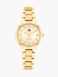 Gold-Plated Champagne Dial Chain-Link Watch — Gold 1