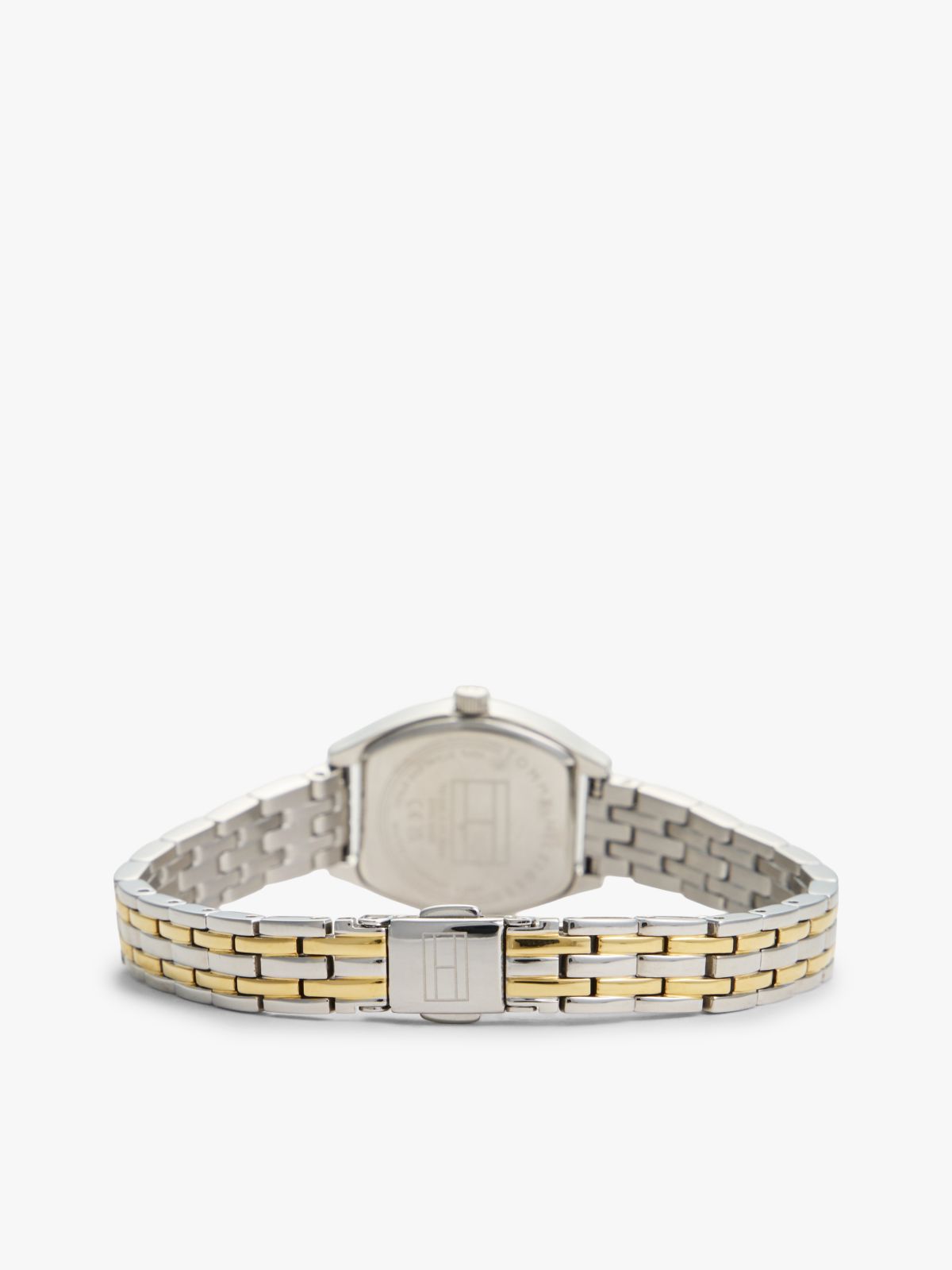 Square Green Dial Two-Tone Chain-Link Watch — Multi