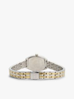 Square Green Dial Two-Tone Chain-Link Watch — Multi 2