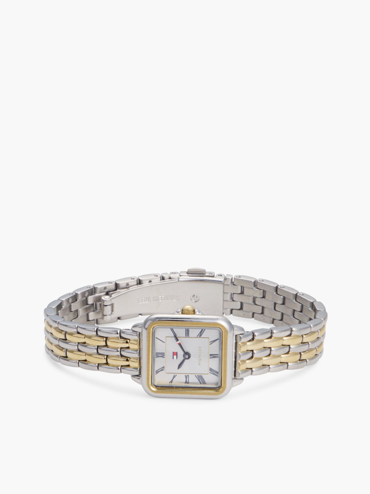Two-Tone Stainless Steel Rectangular Watch — Multi