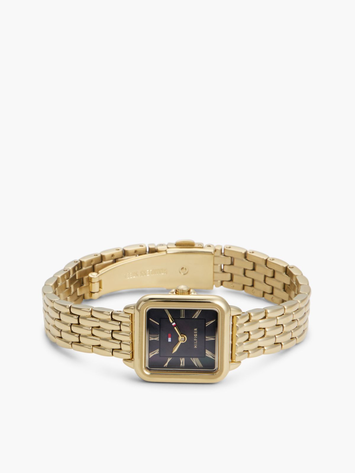 Black Mother-Of-Pearl Dial Gold-Plated Watch — Gold