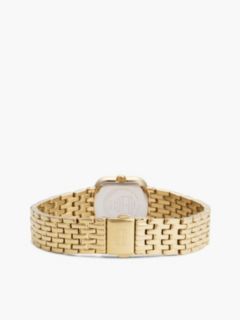 Crystal Bezel Gold-Plated Rectangular Dial Watch — Gold 2