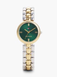 Green Dial Two-Tone Gold-Plated Stainless Steel Watch — Multi 1