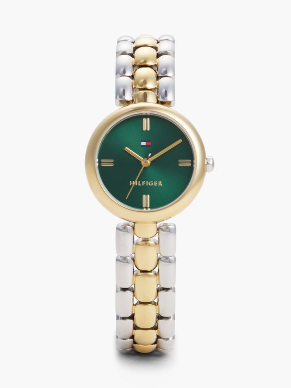 White Dial Gold-Plated Bracelet Strap Watch — Gold