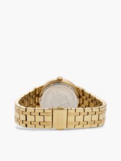 Geometric Bezel Gold-Plated Stainless Steel Watch — Gold 2