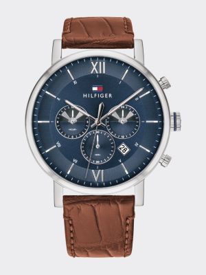 tommy hilfiger watch men's leather